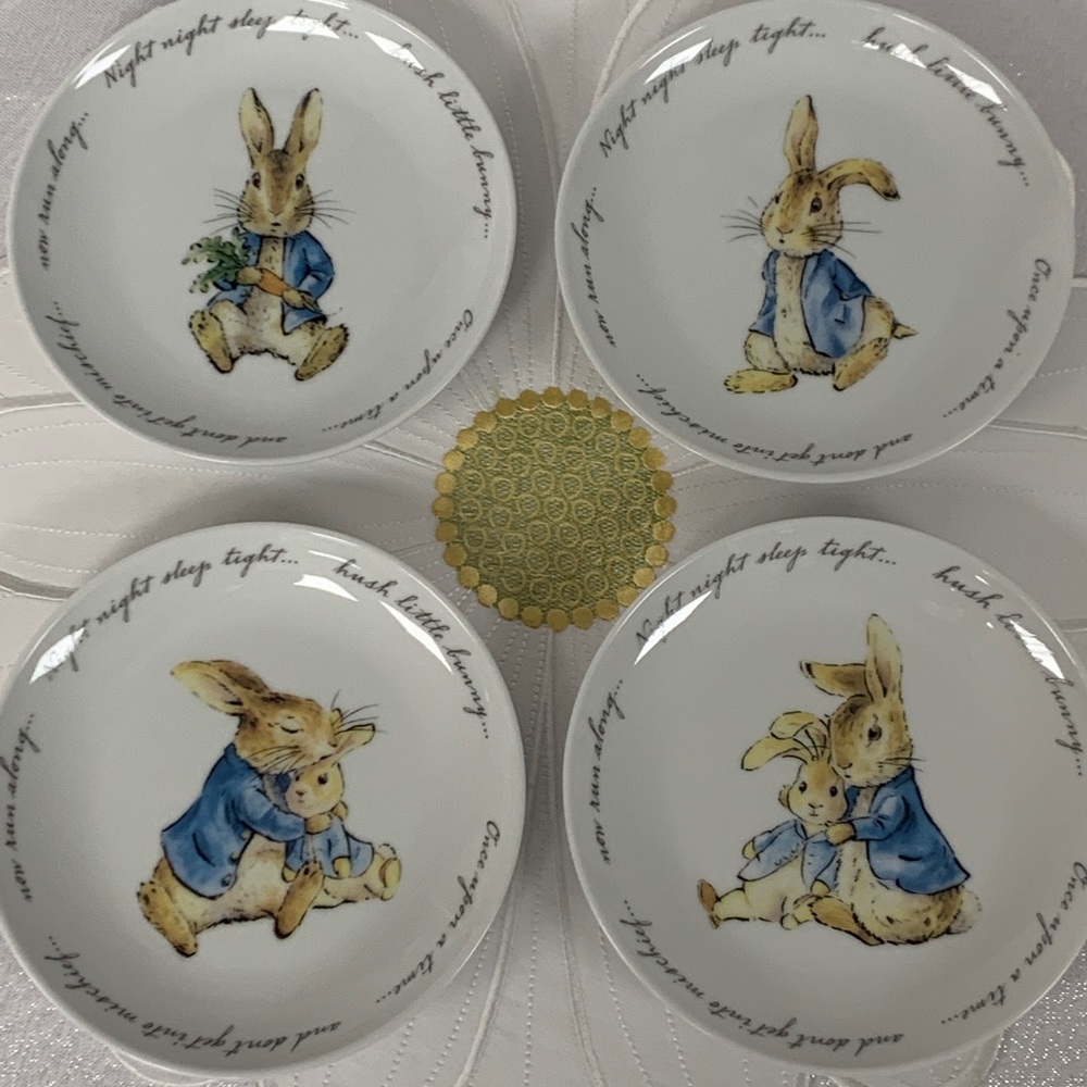 Beatrix Potter Peter Rabbit Round Appetizer Plates S/4 - #B